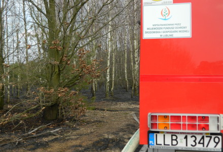 Uwaga! suche trawy. Pożar młodnika w okolicach Rudna